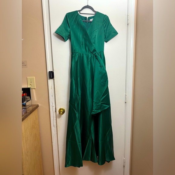 Dresses & Skirts - Elegant Green Wrap Dress Evning
